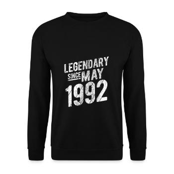 30th Birthday Gift Legendary Since May 1992 30 Yea - Unisex Pullover - Schwarz - Vorne - Alina (178cm) & Michal (187cm)