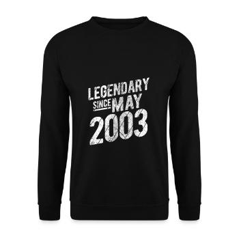 20th Birthday Gift Legendary Since May 2003 20 Yea - Unisex Pullover - Schwarz - Vorne - Alina (178cm) & Michal (187cm)