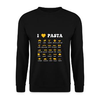 Pasta Varieties Spaghetti Noodles Italy Gift - Unisex Sweatshirt - black - Front - Alina (178cm) & Michal (187cm)