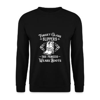 Princess Wears Boots Gift Girl Boots Lady - Unisex Sweatshirt - black - Front - Alina (178cm) & Michal (187cm)