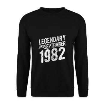 40th Birthday Gift Legendary Since September 1982 - Unisex Pullover - Schwarz - Vorne - Alina (178cm) & Michal (187cm)
