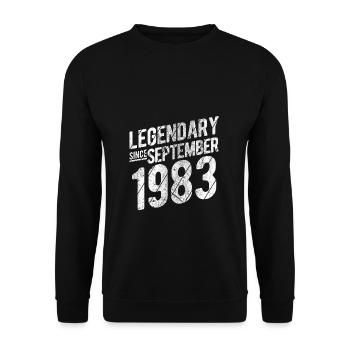 40th Birthday Gift Legendary Since September 1983 - Unisex Pullover - Schwarz - Vorne - Alina (178cm) & Michal (187cm)