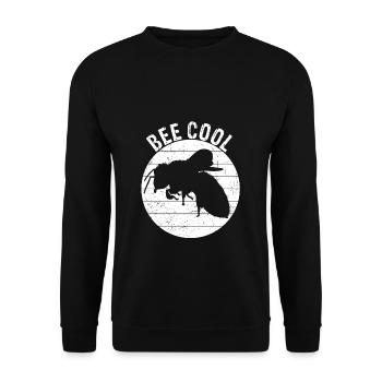 Bee Cool Bienen Imker Nachhaltigkeit Klimaschutz U - Unisex Pullover - Schwarz - Vorne - Alina (178cm) & Michal (187cm)