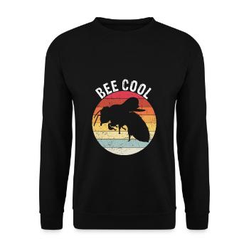 Bee Cool Bienen Imker Nachhaltigkeit Klimaschutz G - Unisex Pullover - Schwarz - Vorne - Alina (178cm) & Michal (187cm)