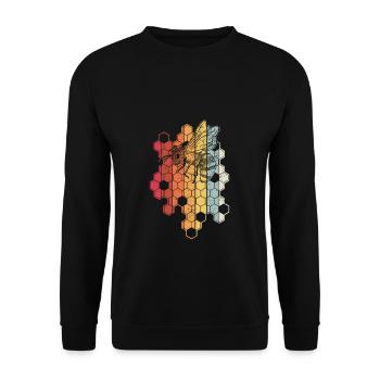 Bienenkönigin Geschenk für Hobby Imker Bienenvolk - Unisex Pullover - Schwarz - Vorne - Alina (178cm) & Michal (187cm)