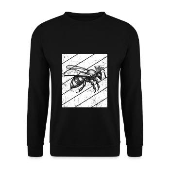 Bienenkönigin Geschenk für Hobby Imker Bienenvolk - Unisex Pullover - Schwarz - Vorne - Alina (178cm) & Michal (187cm)