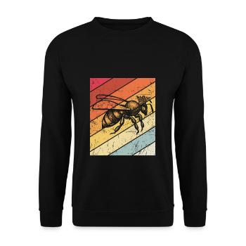 Bienenkönigin Geschenk für Hobby Imker Bienenvolk - Unisex Pullover - Schwarz - Vorne - Alina (178cm) & Michal (187cm)