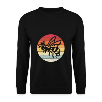 Bienenkönigin Geschenk für Hobby Imker Bienenvolk - Unisex Pullover - Schwarz - Vorne - Alina (178cm) & Michal (187cm)