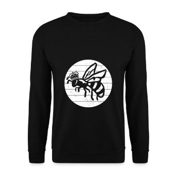 Bienenkönigin Geschenk für Hobby Imker Bienenvolk - Unisex Pullover - Schwarz - Vorne - Alina (178cm) & Michal (187cm)