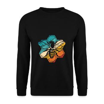 Vintage Bienen Flüsterer Bee Imker Biene Imkerei M - Unisex Pullover - Schwarz - Vorne - Alina (178cm) & Michal (187cm)