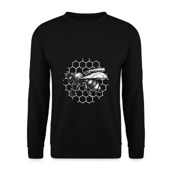 Vintage Bienen Flüsterer Bee Imker Biene Imkerei M - Unisex Pullover - Schwarz - Vorne - Alina (178cm) & Michal (187cm)