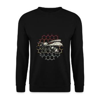 Vintage Bienen Flüsterer Bee Imker Bienen Geschenk - Unisex Pullover - Schwarz - Vorne - Alina (178cm) & Michal (187cm)