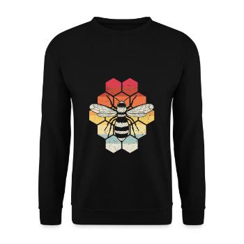 Vintage Bienen Flüsterer Bee Imker Biene Imkerei M - Unisex Pullover - Schwarz - Vorne - Alina (178cm) & Michal (187cm)