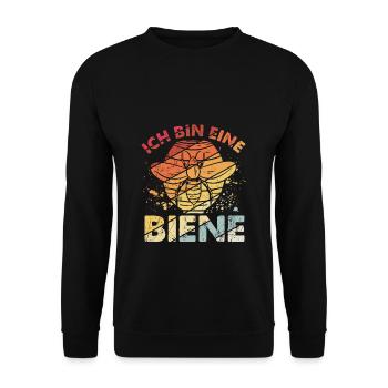 Ich Bin Eine Biene Geschenk Imker Biene Bienen Flü - Unisex Pullover - Schwarz - Vorne - Alina (178cm) & Michal (187cm)