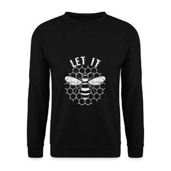 Let It Bee Bienen Flüsterer - Imker Biene Imkerei - Unisex Pullover - Schwarz - Vorne - Alina (178cm) & Michal (187cm)