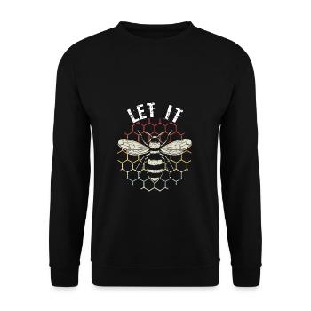 Let It Bee Bienen Flüsterer - Imker Biene Imkerei - Unisex Pullover - Schwarz - Vorne - Alina (178cm) & Michal (187cm)