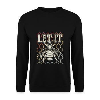 Let It Bee Bienen Flüsterer - Imker Biene Imkerei - Unisex Pullover - Schwarz - Vorne - Alina (178cm) & Michal (187cm)