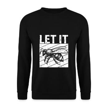 Let It Bee Bienen Flüsterer - Imker Biene Imkerei - Unisex Pullover - Schwarz - Vorne - Alina (178cm) & Michal (187cm)
