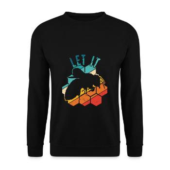 Let It Bee Bienen Flüsterer - Imker Biene Imkerei - Unisex Pullover - Schwarz - Vorne - Alina (178cm) & Michal (187cm)