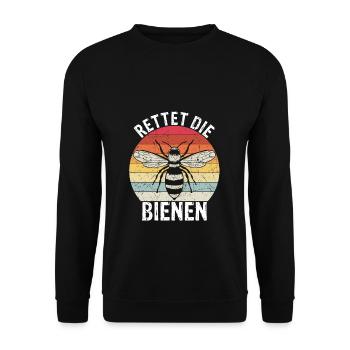 Rettet die Bienen Imker Imkerei Naturschutz Bienen - Unisex Pullover - Schwarz - Vorne - Alina (178cm) & Michal (187cm)