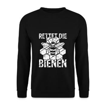 Rettet die Bienen Imker Imkerei Naturschutz Bienen - Unisex Pullover - Schwarz - Vorne - Alina (178cm) & Michal (187cm)