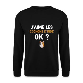 Cochons D'inde Humour Animuax de Compagnie - Sweat-shirt Unisexe - noir - Devant - Alina (178cm) & Michal (187cm)