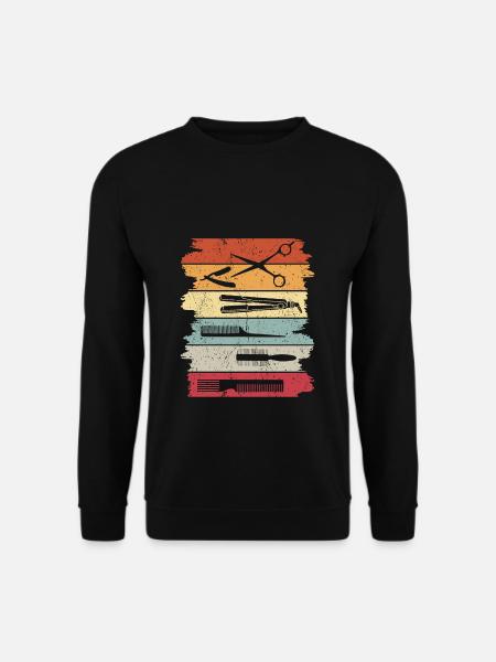 Friseur Vintage Friseur Retro Geschenk Barber Fris - Unisex Pullover - Schwarz