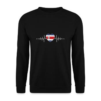 Costa Rica Heartbeat Flag Costa Ricans - Unisex Sweatshirt - black - Front - Alina (178cm) & Michal (187cm)