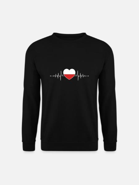 Polen Herzschlag Polnische Flagge Pole Polska - Unisex Pullover - Schwarz