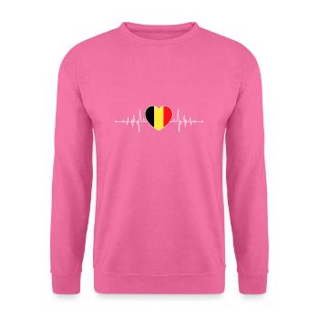 Belgique Heartbeat Drapeau belge Belge - Sweat-shirt Unisexe - rose - Devant