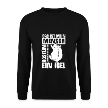Menschen Kostüm Eigentlich bin ich ein Igel Hallow - Unisex Pullover - Schwarz - Vorne - Alina (178cm) & Michal (187cm)