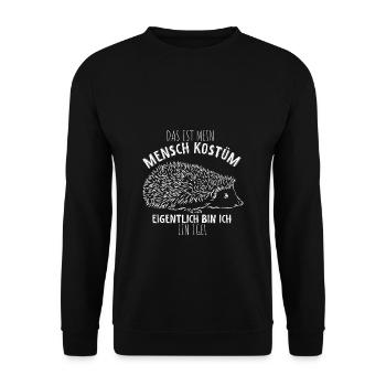 Menschen Kostüm - Bin ich ein Igel | Halloween Out - Unisex Pullover - Schwarz - Vorne - Alina (178cm) & Michal (187cm)