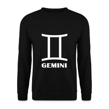 Gemini Zwillinge Horoskop Tierkreis Sternzeichen - Unisex Pullover - Schwarz - Vorne - Alina (178cm) & Michal (187cm)
