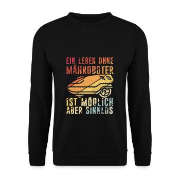 Mähroboter Garten Rasenroboter Mäher Gärtner Mähen - Unisex Pullover - Schwarz - Vorne - Alina (178cm) & Michal (187cm)