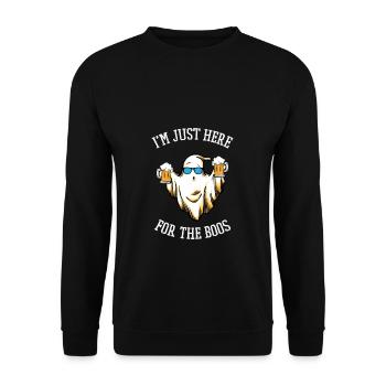 Halloween Costume Party Here For The Boos Spirit - Unisex Sweatshirt - black - Front - Alina (178cm) & Michal (187cm)