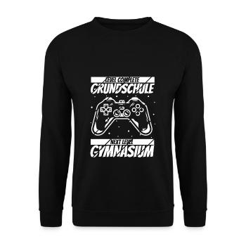 Level Complete Einschulung Gymnasium 5. Klasse Gam - Unisex Pullover - Schwarz - Vorne - Alina (178cm) & Michal (187cm)