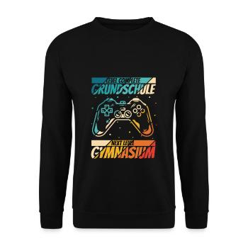 Level Complete Einschulung Gymnasium 5. Klasse Gam - Unisex Pullover - Schwarz - Vorne - Alina (178cm) & Michal (187cm)