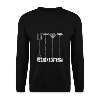 Rechenzentrum Gärtner Retro Garten Gießkanne Garte - Unisex Pullover - Schwarz - Vorne - Alina (178cm) & Michal (187cm)