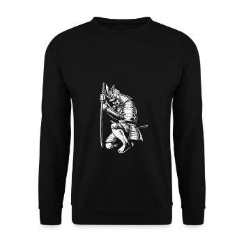 The Ghost Samurai Krieger Schwert Japanisches Bus - Unisex Pullover - Schwarz - Vorne - Alina (178cm) & Michal (187cm)