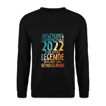 Grundschule 2022 Eine Legende Grundschule Abschlus - Unisex Pullover - Schwarz - Vorne - Alina (178cm) & Michal (187cm)