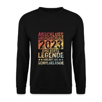Grundschule - Eine Legende Grundschule Abschluss 2 - Unisex Pullover - Schwarz - Vorne - Alina (178cm) & Michal (187cm)