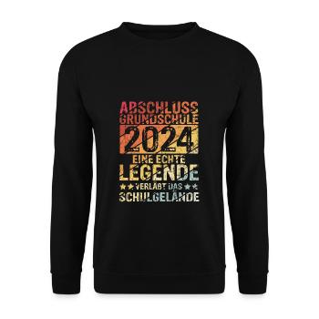 Grundschule - Eine Legende Grundschule Abschluss 2 - Unisex Pullover - Schwarz - Vorne - Alina (178cm) & Michal (187cm)