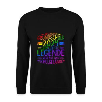Grundschule Legende verläßt Schulgelände Abschluss - Unisex Pullover - Schwarz - Vorne - Alina (178cm) & Michal (187cm)