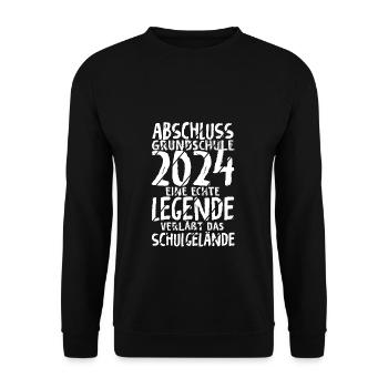 Grundschule Legende verläßt Schulgelände Abschluss - Unisex Pullover - Schwarz - Vorne - Alina (178cm) & Michal (187cm)