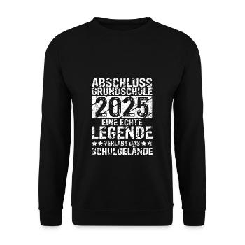 Grundschule 2025 Legende verläßt Schulgelände Absc - Unisex Pullover - Schwarz - Vorne - Alina (178cm) & Michal (187cm)