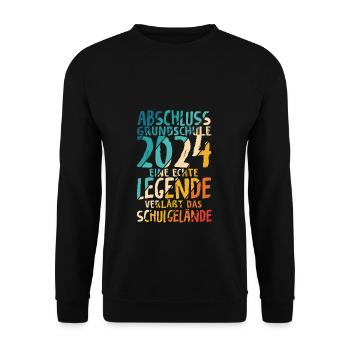 Grundschule 2024 Legende verläßt Schulgelände Absc - Unisex Pullover - Schwarz - Vorne - Alina (178cm) & Michal (187cm)