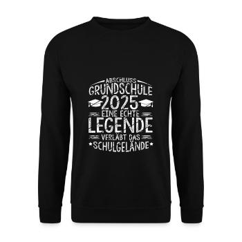 Grundschule - Legende verläßt Schulgelände Abschlu - Unisex Pullover - Schwarz - Vorne - Alina (178cm) & Michal (187cm)
