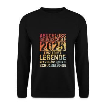 Grundschule - Legende verläßt Schulgelände Abschlu - Unisex Pullover - Schwarz - Vorne - Alina (178cm) & Michal (187cm)