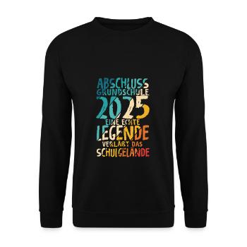 Grundschule 2025 Legende verläßt Schulgelände Absc - Unisex Pullover - Schwarz - Vorne - Alina (178cm) & Michal (187cm)