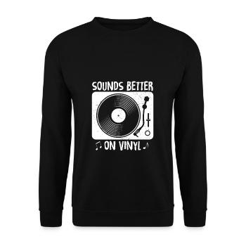 Sound Better on Vinyl Schallplatten Vinyl Plattens - Unisex Pullover - Schwarz - Vorne - Alina (178cm) & Michal (187cm)